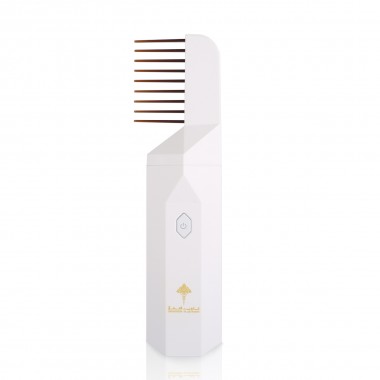 Portable Mabkhara with Hair Comb - White